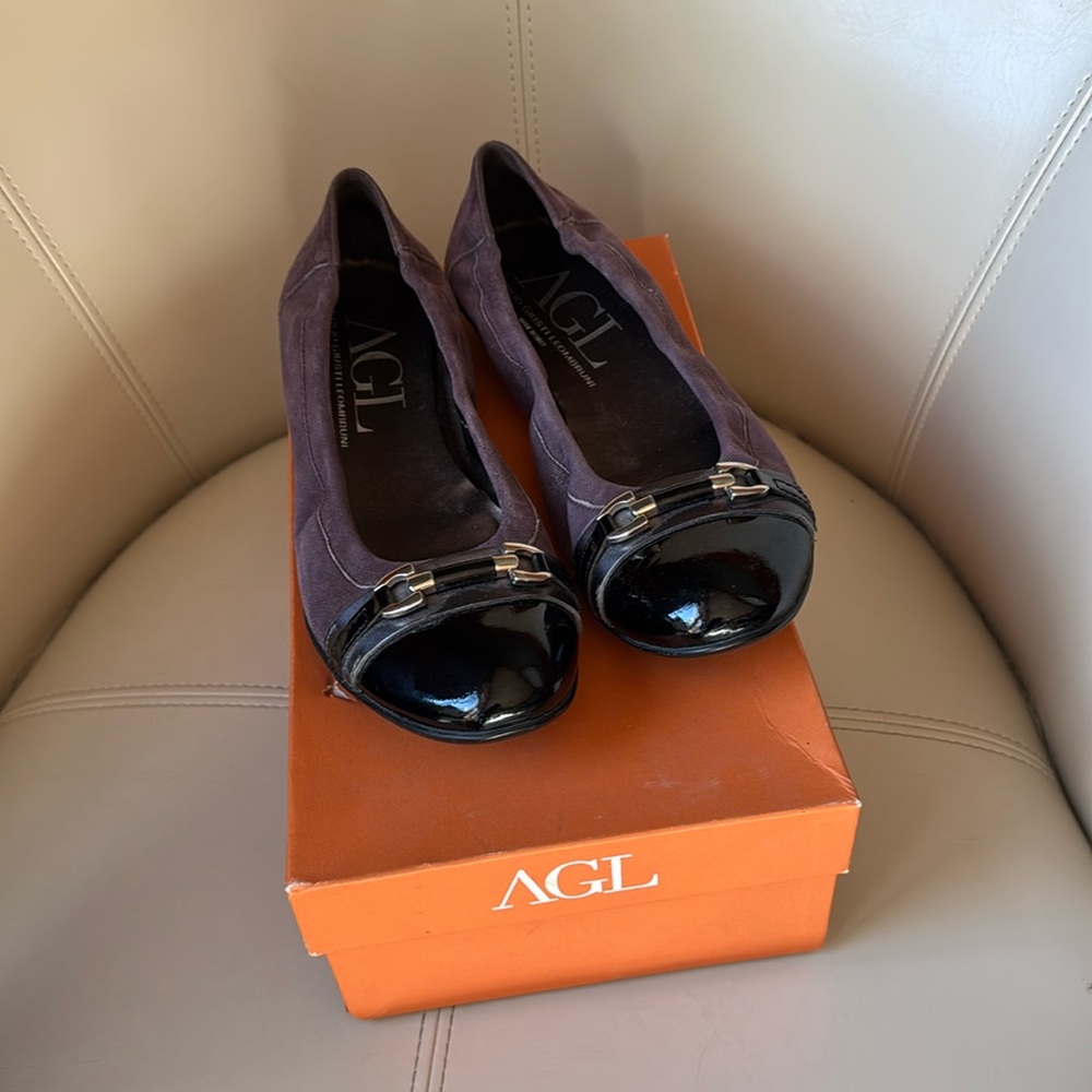 AGL Attilio Giusti Leombruni Ballet Flats Women’s 9.5 Cap Toe Horsebit